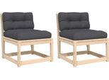 Vidaxl Divani Da Giardino Con Cuscini 2 Pz. Legno Di Pino Massiccio