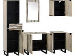 Vidaxl Set Di Mobili Da Bagno Con Ripiano 5 Pezzi In Legno Noce Marrone