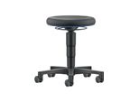 Sgabello Girevole In Pelle Finta Nera Altezza Seduta 450-650 Mm Bimos