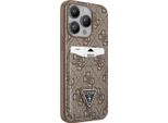 Guess, Custodia Protettiva 4G Porta Carte Apple Iphone 14 Pro Max, Marrone