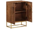 Vidaxl Credenza 55X30X76 Cm In Legno Massiccio Di Mango E Ferro