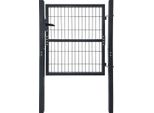 Sessamen-Lp Cancello Da Giardino Antracite Cancello Da Giardino In Acciaio Zincato Cancello Da Giardino Incl. Palo E Serratura Porta, Recinzione Da Giardino, Porta Di Recinzione (100*100Cm)