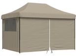 Vidaxl Tenda Per Feste Pieghevole Pop-Up Con 4 Pannelli Laterali Taupe