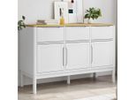 Vidaxl Credenza Floro Bianco 114X43X74 Cm In Legno Di Pino Massiccio