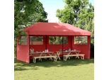 Vidaxl Tenda Per Feste Pieghevole Pop-Up Con 3 Pannelli Laterali Rosso Borgogna