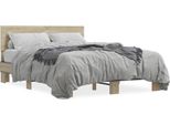 Vidaxl Struttura Per Letto Rovere Sonoma 140X190 Cm Materiale A Base Di Legno E Metallo