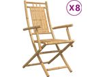 Vidaxl Sedie Da Giardino 8 Pz. Pieghevoli 53X66X99 Cm Bambù