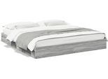 Vidaxl Struttura Letto Con Cassetti Grigio Sonoma 200X200Cm In Materiale Ligneo