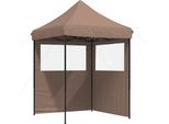Vidaxl Tenda Pop-Up Pieghevole Per Feste Con 2 Pannelli Laterali Marrone