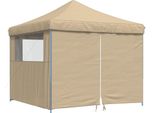Vidaxl Tenda Per Feste Pop-Up Pieghevole Con 4 Pannelli Laterali Beige
