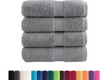 Vidaxl Asciugamani Premium Per Ospiti Solund 4 Pz. Grigio 30X50 Cm 600 G/M²