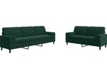 Vidaxl Set Di Divani A 2 Pezzi Con Cuscini E Imbottiture In Velluto Verde Scuro