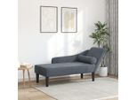 Vidaxl Chaise Longue Con Cuscino In Velluto Grigio Scuro