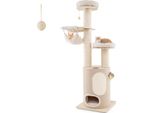 Costway Albero Da Graffio Grande 187 Cm, Albero Da Arrampicata Con Tiragraffi A 2 Piani, 2 Amache, Letto Rimovibile, Tavoletta In Sisal E Palla Da Gioco, Arredamento Per Gatti In Legno Naturale