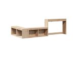 Vidaxl Comodino Con Scrivania 232X122X75 Cm In Legno Di Pino Massiccio