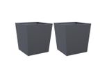 Vidaxl Fioriera 2 Pz. Antracite 50X50X50 Acciaio