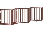 Vidaxl Cancelletto Per Cani A 6 Pezzi Con Porta Pieghevole Marrone 300 Cm Legno Di Pioppo