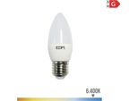 Edm E27 6400K 5W 400 Lumen Lampadina A Candela Led Bianco Bianco Taglia Unica