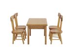 Set Per Sala Da Pranzo Da 5 Pezzi Con Tavolo E Sedie, Scala 1:12, Mobili In Miniatura Per Casa Delle Bambole, Regalo Per Bambini (Colore Legno)