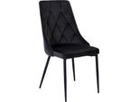 Sedia Imbottita In Velluto Loft Moderno Gambe In Metallo Nero Loft
