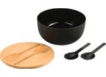 Kesper Fruttiera E Insalatiera Con Posate E Coperchio In Bambù, Ø 24 Cm, Nero Kesper 58470
