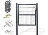 Tolletour Cancello Da Giardino Porta Da Recinzione Porta Da Cortile Zincata A Polvere Con Serratura Maniglia E Chiave Antracite Tubo Quadrato 120X100Cm