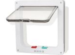 Tolletour Cat Flap Dog Flap Dog Door Cat Door Pet Flap Pet Door Abs Plastic Plastic Cat Door Multi-Locking White L 25X23.5X5.5Cm All-Weather Suitable