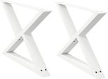 Vidaxl Gambe Per Tavolino 2 Pz. Bianco 70X(42-43,3) Cm Acciaio