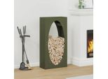 Vidaxl Porta Legna Verde Oliva 50X23X100 Cm Acciaio Laminato A Freddo
