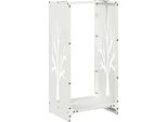 Vidaxl Porta Legna Bianco 40X30X80 Cm Acciaio Laminato A Freddo