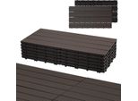 Aopunly Wpc 6X Piastrelle Per Terrazze In Legno á 60 X 30 X 2,2 Cm, Marrone Scuro, 1M² Piastrelle Wpc Click, Piastrelle Per Balconi Resistenti Alle Intemperie