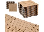 Aopunly Wpc 11X Piastrelle Per Terrazze In Legno á 30 X 30 X 2,2 Cm, Teak, 1M² Piastrelle Wpc A Scatto, Piastrelle Per Balconi Resistenti Alle Intemperie