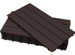 Tolletour Wpc 6X Piastrelle Per Terrazze In Legno á 60 X 30 X 2,2 Cm, Marrone Scuro, 1M² Piastrelle Wpc A Incastro, Piastrelle Per Balconi Resistenti Alle Intemperie