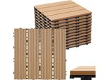 Tolletour Wpc 11X Piastrelle Per Terrazze In Legno á 30 X 30 X 2,2 Cm, Teak, Piastrelle A Incastro Wpc Da 1M², Piastrelle Per Balconi Resistenti Alle Intemperie