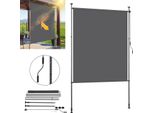Clanmacy Tenda Verticale A Rullo Per Esterni 150 X 270 Cm Tenda A Rullo Per Balconi Con Manovella Schermo Privacy Tenda Verticale Senza Foratura Protezione Solare Protezione Dal Vento Antracite