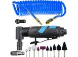 Smerigliatrice Pneumatica Angolare Stix STT-R12 Con Accessori E Tubo Aria A Spirale Inpoliuretanoda 5 M 12/8 Mm