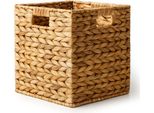Cestino Wiltec In Giacinto D'acqua 26 X 26 X 26 Cm, Cestino Intrecciato Con 2 Manici