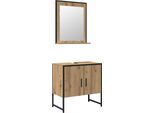 Vidaxl Set Di Mobili Da Bagno A Parete 2 Pezzi In Legno Marrone