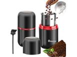 Macinacaffè Elettrico - Capacità 120 G Macina Spezie Noci Spezie Grani Paprika 150 W Spazzola Nera