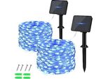 Dalugo [2 Pezzi] Luci Solari Da Esterno, 5M 50 Led Filo Di Rame Resistente Alle Intemperie Per Giardino, Patio, Cortile, Albero, Festa, Compleanno, Matrimonio,