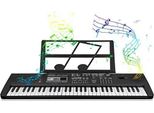 Tastiera Pianoforte 61 Tasti, Digitale Elettronico Principiante Microfono Portatile Ragazzi Ragazze