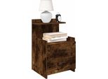 Vidaxl Comodino Con 2 Cassetti In Rovere Fumé 40X36,5X62 Cm