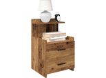 Maison Exclusive - Comodini 2 Pz. Con 2 Cassetti Effetto Legno Antico 40X36,5X62 Cm