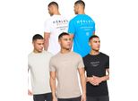 Henleys - Maglietta "Henstack"" Da Uomo (Confezione Da 5) BG2086 (L) (A Colori)"
