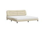Syfax™ Letto Con Materasso Hvar Crema 200X200 Cm In Tessuto