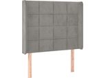 Syfax™ Testiera Ad Orecchio Grigio Chiaro 93X16X118/128 Cm In Velluto