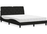 Syfax™ Letto Con Materasso Nero 120X200 Cm In Tessuto