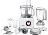 Robot Da Cucina Compatto Bosch Multitalent 8 MC812W501, Ciotola Xxl Da 3,9 L, Lama Universale Del Frullatore 1,5, Disco Per Grattugiare, Disco Per Affettare/Grattugiare/Invertire,