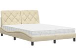 Syfax™ Letto Con Materasso Crema 120X200 Cm In Tessuto