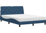 Syfax™ Letto Con Materasso Blu 120X200 Cm In Tessuto